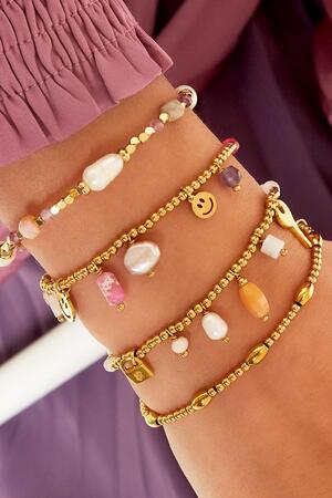 Stainless steel bracelet beads  Pink & Gold h5 Immagine2